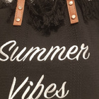 Musta "Summer Vibes" Rantalaukku / Kangaslaukku / Laukku - pikkukuva 5