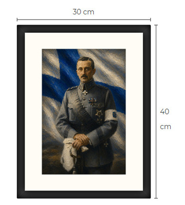 Uusi Mannerheim art print kehystetty 30 cm x 40 cm