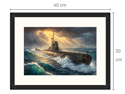 Uusi Sukellusvene WWII Limited Edition taulu 30 cm x 40 cm