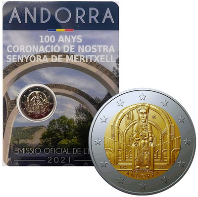 ** ANDORRA 2€ 2021 Lady Meritxell kortissa **