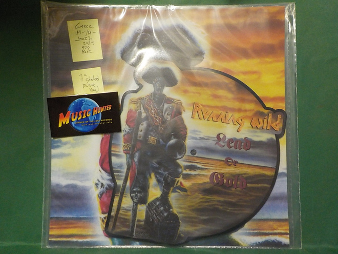 RUNNING WILD - LEAD OR GOLD M-/M-7" SHAPED PICTURE VINYL
