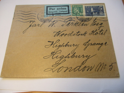 1938 Hki lentopostikuori Lontooseen