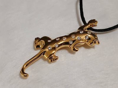 21k kullattu Kanadalainen pantteri riipus Gold plated