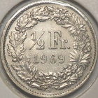 Switzerland. 1/2 franc 1969B. - pikkukuva 2