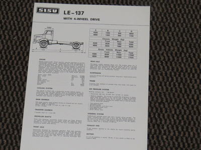 1973 Sisu LE-137 4x4 esite - KUIN UUSI
