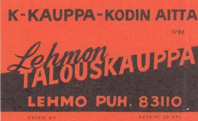 Lehmo. Lehmon  Talouskauppa,  b281