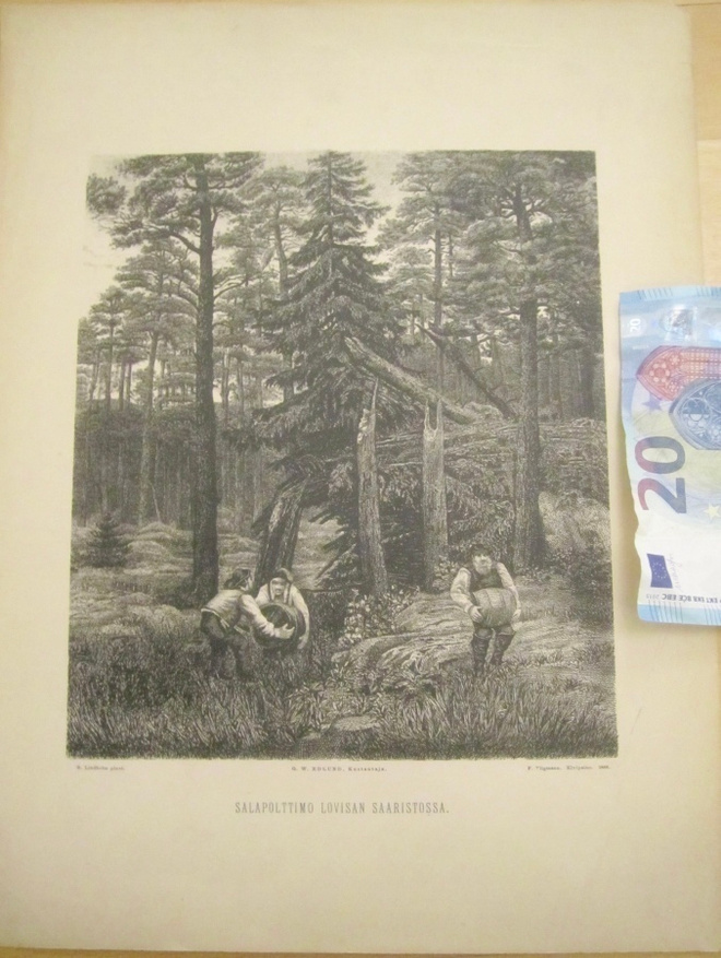 VANHA Gravyyri Lindholm Loviisa Salapolttimo 1888 Tilgmann