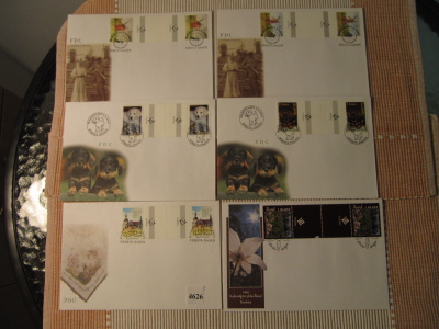 Ahvenanmaa 6 kpl FDC kirjeitä välilöpareilla.2001-2004.