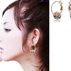 0363 .. Sphere / Zircon Red Bohemian Crystal .. Korvakorut - pikkukuva 2