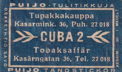 Tupakkakauppa CUBA 2, Kasarmink. 36  b578