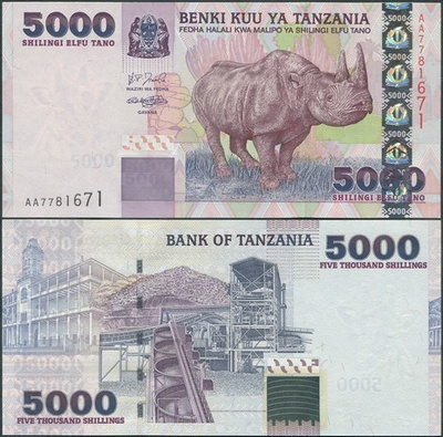 Tanzania 5000 Shillings v.2003 (P-38) UNC