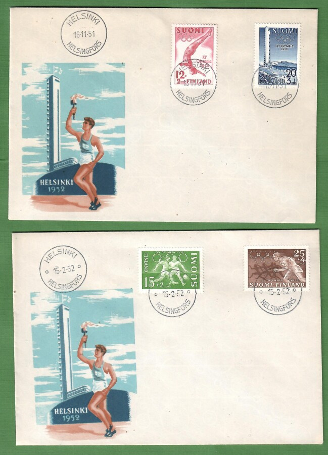 FDC -XV Olympia HelsinkiMolemmat kuoret100)