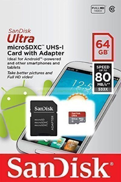 SanDisk Ultra Micro SDXC 64GB Ultra 80MB/SEC UHS1