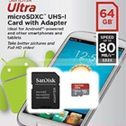 SanDisk Ultra Micro SDXC 64GB Ultra 80MB/SEC UHS1 - pikkukuva 1