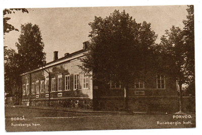 Vanha kortti, Porvoo, Runebergin koti