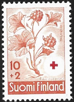 1958 Punainen Risti Suomuurain 10 + 2 mk **  LaPe 499