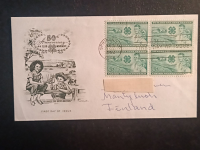 USA FDC Suomeen 1952