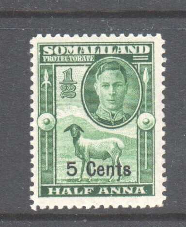 Somaliland protectorate 1951 5 cents   vanhaa