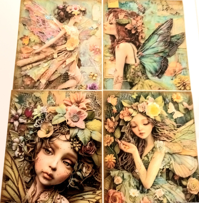 Kuviokartonki KEIJUT / 4 kpl -setti / 13 x 15 cm
