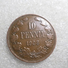 10 penniä 1908   kulkematon tasaisesti patinoitunut, kl 9 - pikkukuva 1