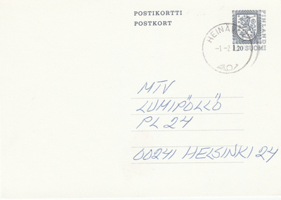 Postileima Heinävesi 1.2.1983