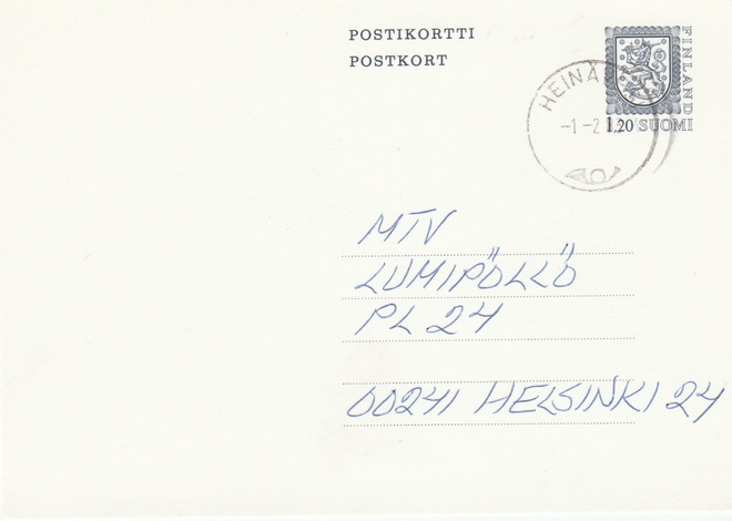 Postileima Heinävesi 1.2.1983