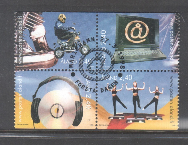 Åland 1998  harrastuksia  nelilö ep leimattuna