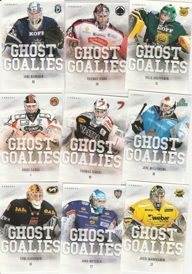 14-15 Cardset Ghost Goalies kortit 1e kpl