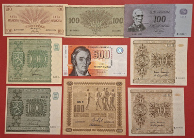 500 mk 1986, 100 mk 1922, 1945, 1955, 1957, 1963..... (KD4)