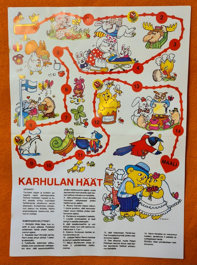 Karhulan häät – lautapeli 80-luvulta. 