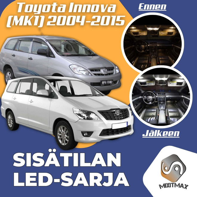 Toyota Innova (AN40) Sisätilan LED-sarja 7-osain