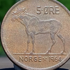 Norja 5 Ore 1962. Ronssivärinen kolikko. Halkaisija - 26 mm - pikkukuva 1