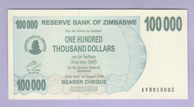 Zimbabwe 100 000 Dollaria v.2006 UNC P-48