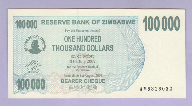 Zimbabwe 100 000 Dollaria v.2006 UNC P-48