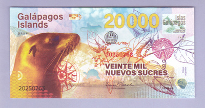 Galapagos Islands 20000 Sucres v.2021 UNC Polymer (Fancy)