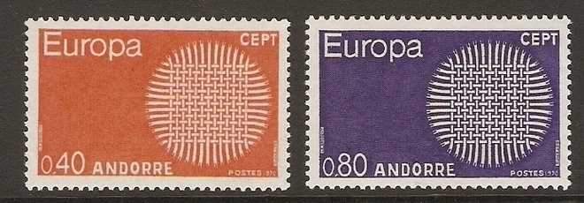 Andorra, Ranskan posti 1970, Eurooppa-merkit