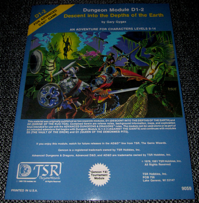 AD&D1 D1-2 Descent into the Depths of the Earth