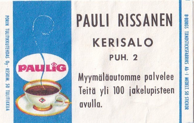 Kerisalo. Pauli Rissanen, Paulig    8/3