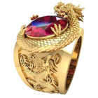 58 .. Vintage Dragon Ruby lady's & Man .. Sormus - pikkukuva 1