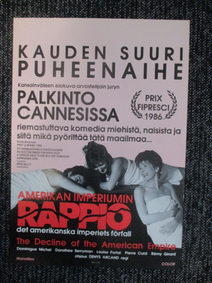 Amerikan imperiumin rappio (1986) - vanha elokuvajuliste