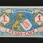 Saksa Notgeld 1 Mark Hamburg, Stadt-Cafe Broihan 1921 - pikkukuva 1