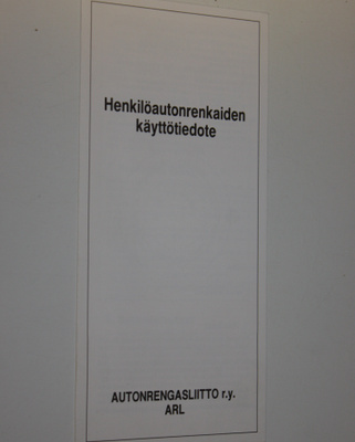 Henkilöautonrenkaiden käyttötiedote