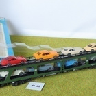 #P49 KÄYTTÄMÄTÖN Märklin 4074 autojenkuljetusvaunu + 8 autoa - pikkukuva 2