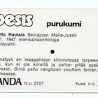 Purkkakuva Panda Pesäpallo n:o 21 VOITTO HAUTALA - pikkukuva 2