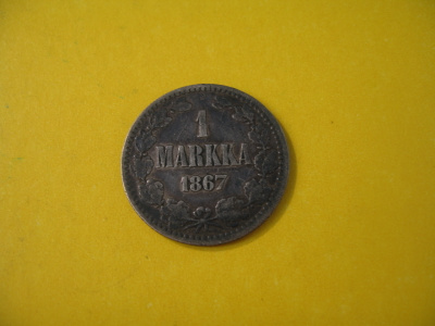 1 markka 1867 - hopeaa