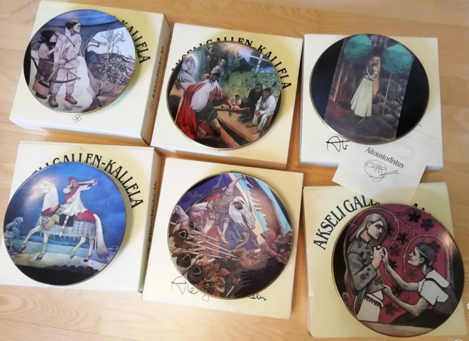 Kalevala - lautaset - Gallen-Kallela - nrot 1-6