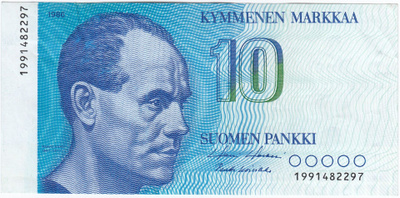 10 Markkaa 1986 1991... kl.5