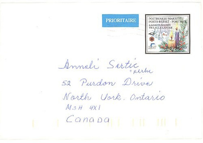1996 POSTIMAKSU MAKSETTU ehiökuori Kanadaan
