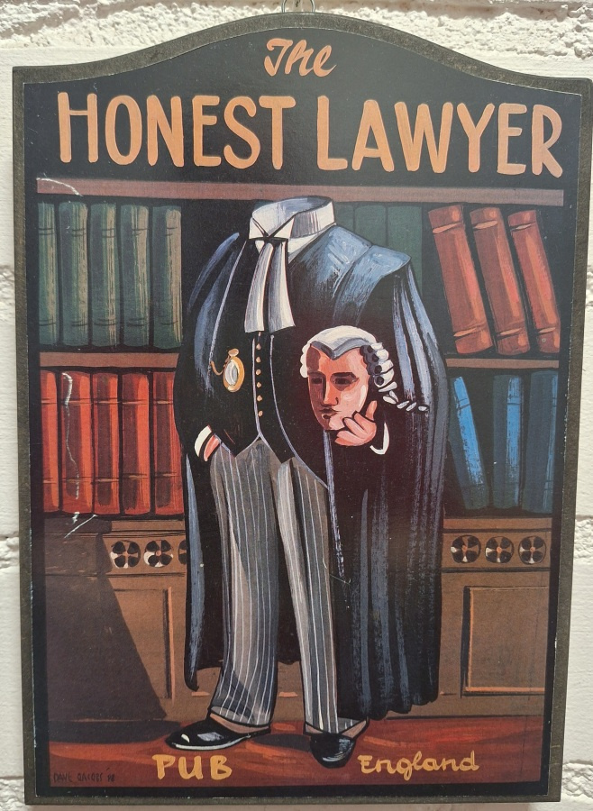 The Honest Lawyer Pub England pieni kyltti