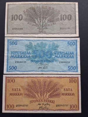 Setelit vuosilta 1955, 1956 ja 1957 Pikahuutona, kts!